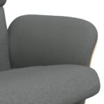 Fauteuil inclinable avec repose-pied gris foncé tissu – Image 5