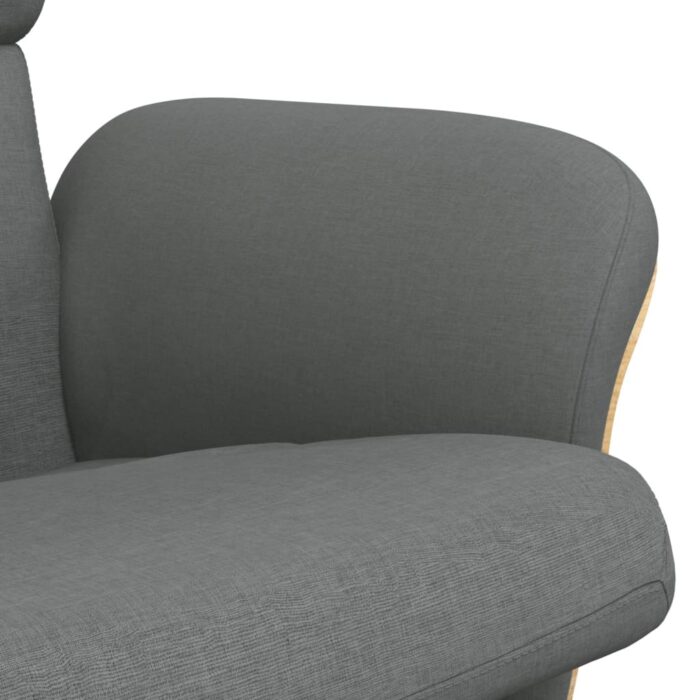 Fauteuil inclinable avec repose-pied gris foncé tissu – Image 5
