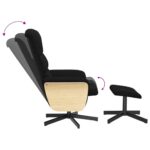 Fauteuil inclinable avec repose-pied noir tissu – Image 4