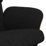 Fauteuil inclinable avec repose-pied noir tissu – Image 5