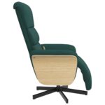 Fauteuil inclinable de massage et repose-pieds vert foncé tissu – Image 2