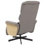 Fauteuil inclinable de massage avec repose-pieds taupe tissu – Image 3