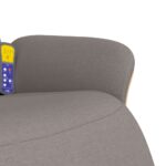 Fauteuil inclinable de massage avec repose-pieds taupe tissu – Image 6