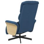 Fauteuil inclinable de massage avec repose-pieds bleu tissu – Image 3
