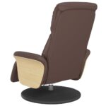 Fauteuil inclinable de massage repose-pieds marron similicuir – Image 4