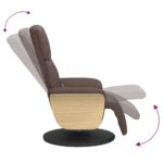 Fauteuil inclinable de massage repose-pieds marron similicuir – Image 5