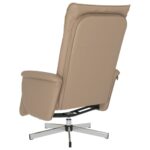 Fauteuil inclinable avec repose-pieds cappuccino similicuir – Image 3