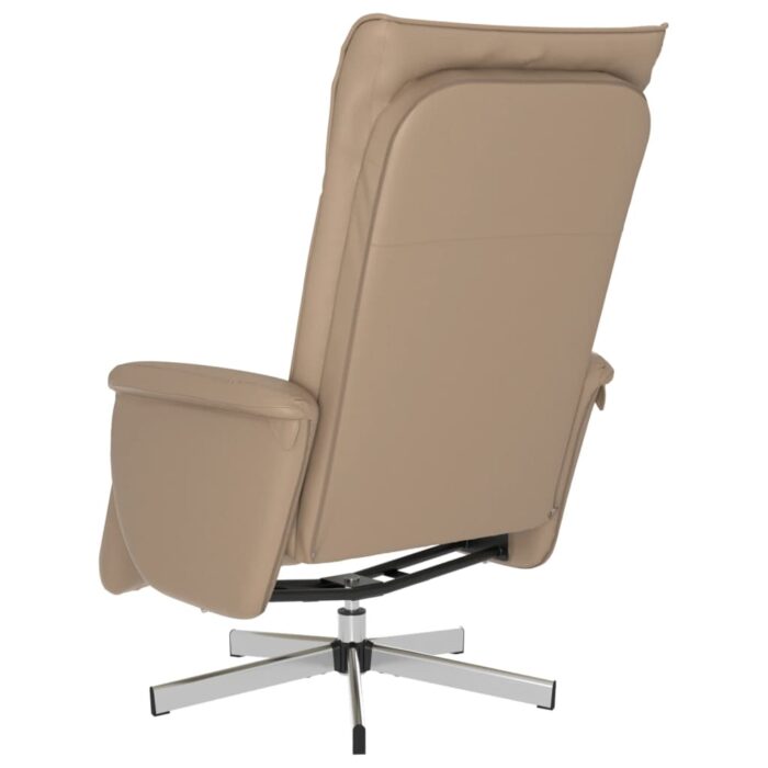 Fauteuil inclinable avec repose-pieds cappuccino similicuir – Image 3