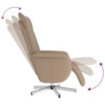 Fauteuil inclinable avec repose-pieds cappuccino similicuir – Image 4
