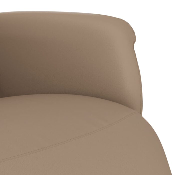 Fauteuil inclinable avec repose-pieds cappuccino similicuir – Image 5