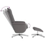 Fauteuil inclinable avec repose-pied gris similicuir – Image 4