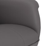 Fauteuil inclinable avec repose-pied gris similicuir – Image 5