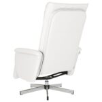 Fauteuil inclinable de massage repose-pieds blanc similicuir – Image 3