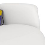 Fauteuil inclinable de massage repose-pieds blanc similicuir – Image 6