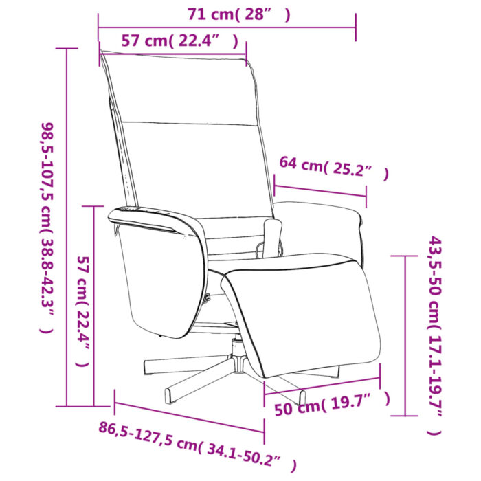 Fauteuil inclinable de massage repose-pieds blanc similicuir – Image 9