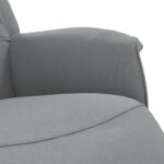 Fauteuil inclinable avec repose-pieds gris clair tissu – Image 5