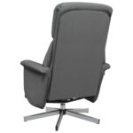 Fauteuil inclinable avec repose-pieds gris foncé tissu – Image 3