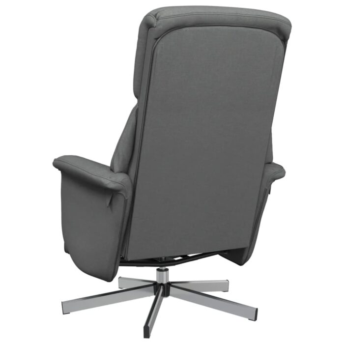Fauteuil inclinable avec repose-pieds gris foncé tissu – Image 3