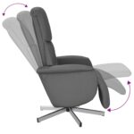 Fauteuil inclinable avec repose-pieds gris foncé tissu – Image 4
