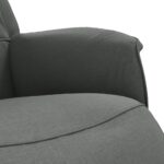 Fauteuil inclinable avec repose-pieds gris foncé tissu – Image 5