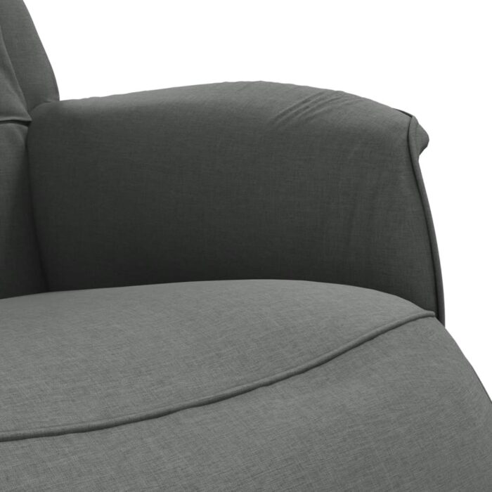 Fauteuil inclinable avec repose-pieds gris foncé tissu – Image 5