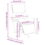 Fauteuil inclinable avec repose-pieds gris foncé tissu – Image 7