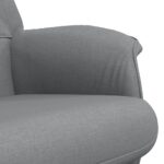 Fauteuil inclinable avec repose-pied gris clair tissu – Image 5