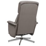 Fauteuil inclinable de massage avec repose-pieds taupe tissu – Image 4