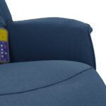 Fauteuil inclinable de massage avec repose-pieds bleu tissu – Image 6