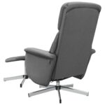 Fauteuil de massage inclinable et repose-pieds gris foncé tissu – Image 4