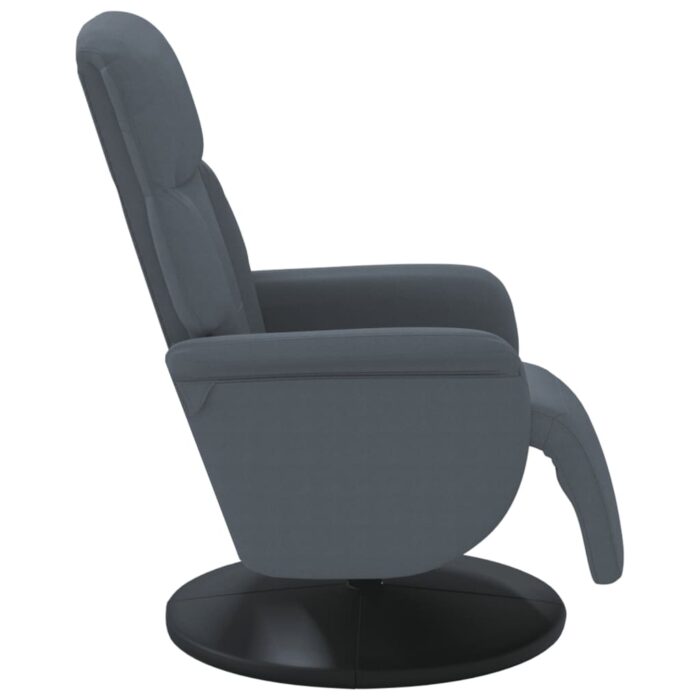Fauteuil inclinable avec repose-pied gris foncé velours – Image 2