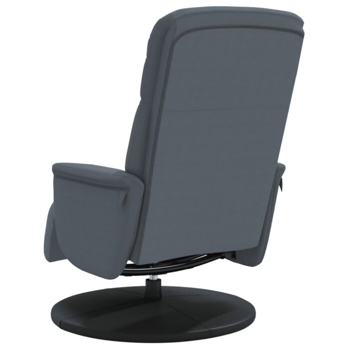 Fauteuil inclinable avec repose-pied gris foncé velours – Image 3
