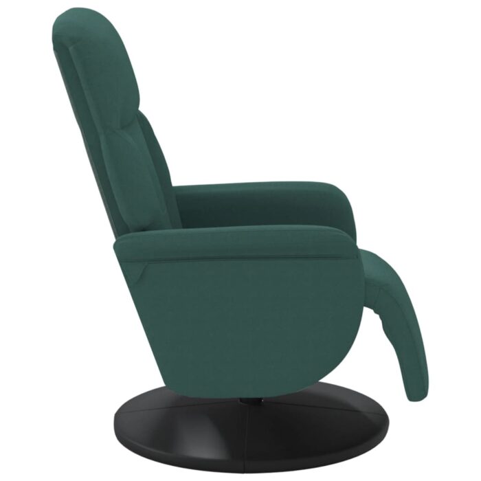 Fauteuil inclinable avec repose-pied vert foncé velours – Image 2
