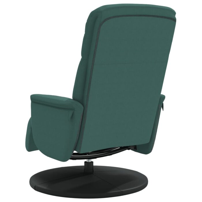 Fauteuil inclinable avec repose-pied vert foncé velours – Image 3