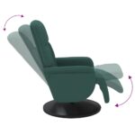 Fauteuil inclinable avec repose-pied vert foncé velours – Image 4