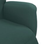 Fauteuil inclinable avec repose-pied vert foncé velours – Image 5