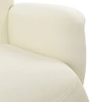Fauteuil inclinable avec repose-pied crème velours – Image 5
