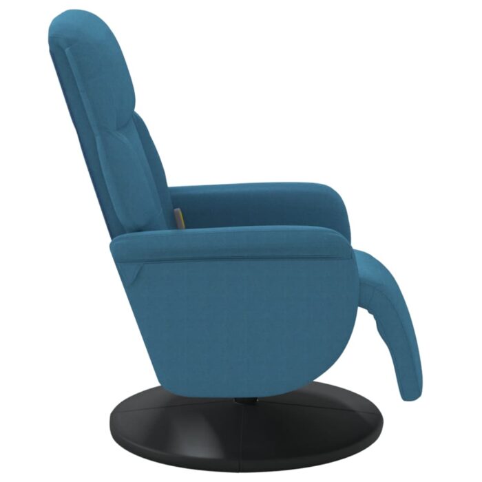 Fauteuil inclinable de massage avec repose-pied bleu velours – Image 3