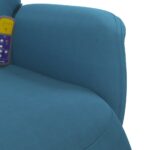 Fauteuil inclinable de massage avec repose-pied bleu velours – Image 6