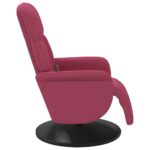 Fauteuil de massage inclinable avec repose-pied rouge bordeaux – Image 3