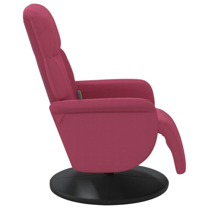 Fauteuil de massage inclinable avec repose-pied rouge bordeaux – Image 3