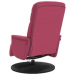 Fauteuil de massage inclinable avec repose-pied rouge bordeaux – Image 4