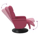 Fauteuil de massage inclinable avec repose-pied rouge bordeaux – Image 5