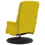 Fauteuil inclinable de massage avec repose-pied jaune velours – Image 4