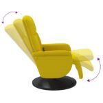 Fauteuil inclinable de massage avec repose-pied jaune velours – Image 5