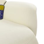 Fauteuil inclinable de massage avec repose-pieds crème velours – Image 6