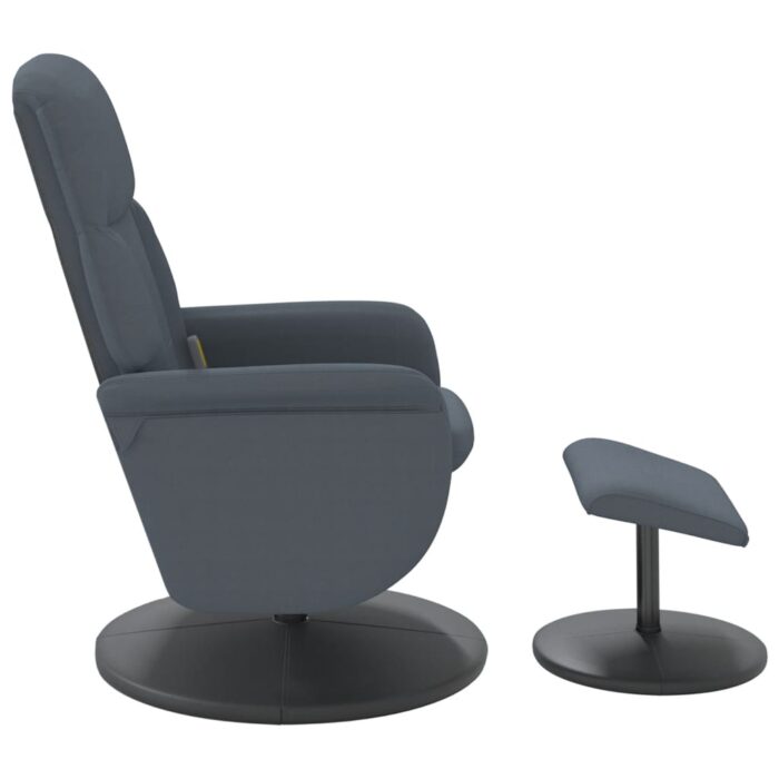 Fauteuil de massage inclinable repose-pied gris foncé velours – Image 3