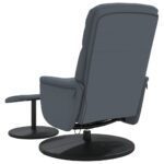 Fauteuil de massage inclinable repose-pied gris foncé velours – Image 4