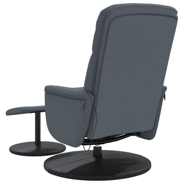 Fauteuil de massage inclinable repose-pied gris foncé velours – Image 4