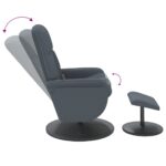 Fauteuil de massage inclinable repose-pied gris foncé velours – Image 5